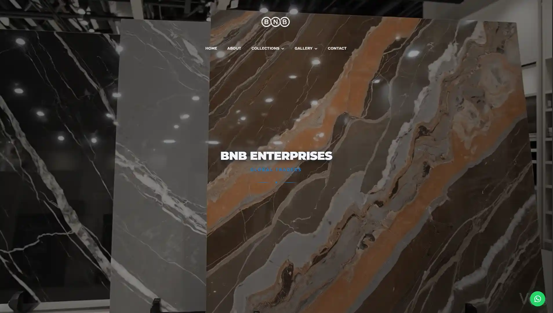 BNB Enterprises website — marbles and granites e-commerce with 100+ catalog, designed by NAFROK, Bangalore