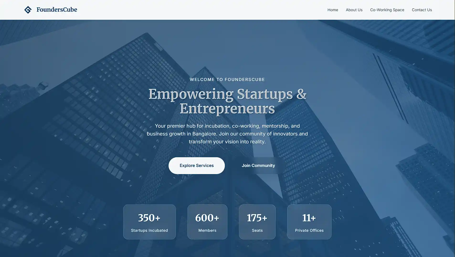 Founders Cube CA firm website — chartered accountancy professional services site designed by NAFROK
